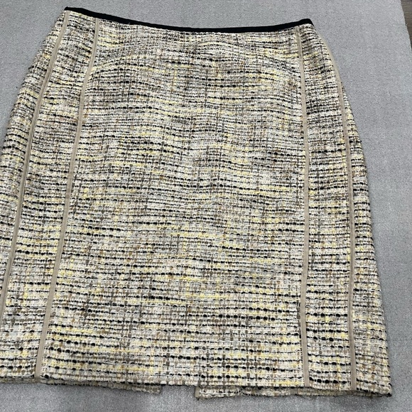 [12]Etcetera Tweed Cotton Blend Knee Panel Pencil Skirt Career - Picture 1 of 5